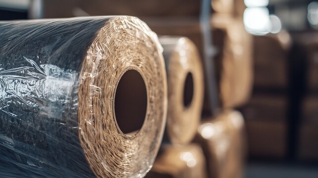 Industrial insulation rolls for energy savings, highlighting efficiency and sustainability.