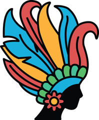 Obraz premium A colorful headdress with a flower on it