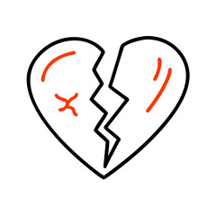 Broken heart icon symbolizing heartbreak and emotional pain
