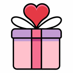 Valentine's Gift Box Vector – Romantic Gift Box Illustration for Valentine's Day