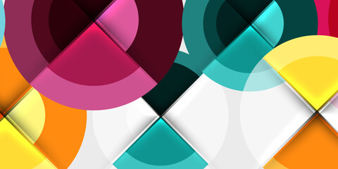 Obraz premium Circle and semi circle geometric background. Vector Illustration For Wallpaper, Banner, Background, Card, Book Illustration, landing page