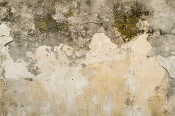 Textured stone wall, rugged gray and beige tones with visible cracks and mossy edges, rustic and historic