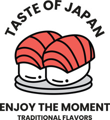 Japanese food sushi logo illustration