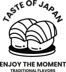 Japanese food sushi logo illustration