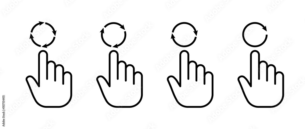 Poster arrow icons in circle. page refresh. linear style. vector icons