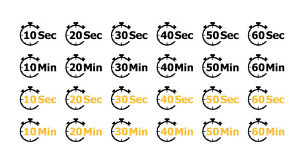Fototapeta premium Timer Icons Collection. Flat Style. Vector icons