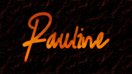 3D fire text effect of name Pauline on dark background.