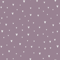 Cute seamless pattern with small hearts. Vector Pastel background. Valentines day and love