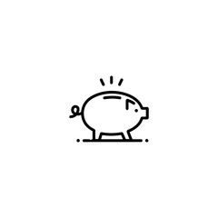 Piggy icon, Piggy bank silhouette icons, piggy bank icons in outline, Safe money symbol and business finance concept in simple linear style editable vector.