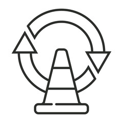 Work in progress outline icon, editable vector illustration and transparent graphic element. Isolated on white background