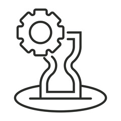 Work in progress outline icon, editable vector illustration and transparent graphic element. Isolated on white background