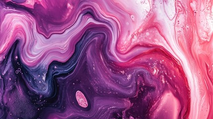 Obraz premium A vibrant abstract swirl of pink and purple hues, creating a mesmerizing fluid art composition.