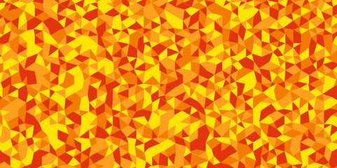Seamless geometric pattern square shapes low polygon backdrop background. Abstract geometric wall tile and metal cube background triangle wallpaper. Orange and yellow polygonal background.