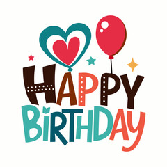 happy birthday card with balloons