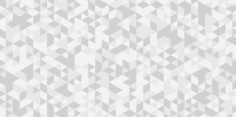 Seamless geometric pattern square shapes low polygon backdrop background. Abstract geometric wall tile and metal cube background triangle wallpaper. Gray and white polygonal background.