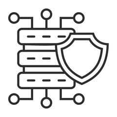 Web hosting outline icon, editable vector illustration and transparent graphic element. Isolated on white background