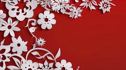 Paper Cutting Style Background - A creative and intricate design. The paper cutting technique creates a detailed and artistic backdrop.