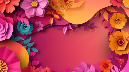 Paper Cutting Style Background - A creative and intricate design. The paper cutting technique creates a detailed and artistic backdrop.