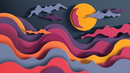 Paper Cutting Style Background - A creative and intricate design. The paper cutting technique creates a detailed and artistic backdrop.