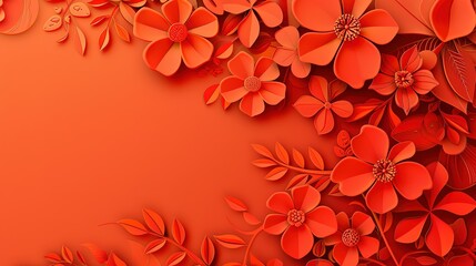 Paper Cutting Style Background - A creative and intricate design. The paper cutting technique creates a detailed and artistic backdrop.