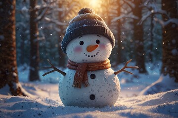 Obraz premium Happy Snowman