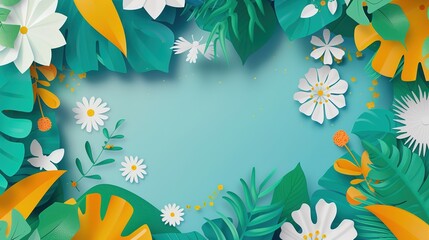 Obraz premium Paper Cutting Style Background - A creative and intricate design. The paper cutting technique creates a detailed and artistic backdrop.
