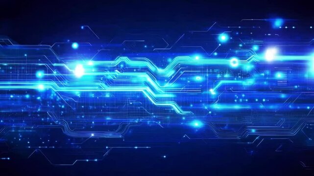 Abstract digital network with glowing blue lines and nodes
