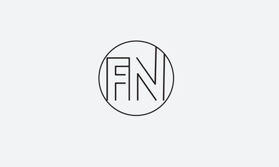 FN, FN , F , N , Abstract Letters Logo Monogram	