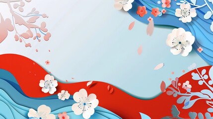 Paper Cutting Style Background - A creative and intricate design. The paper cutting technique creates a detailed and artistic backdrop.