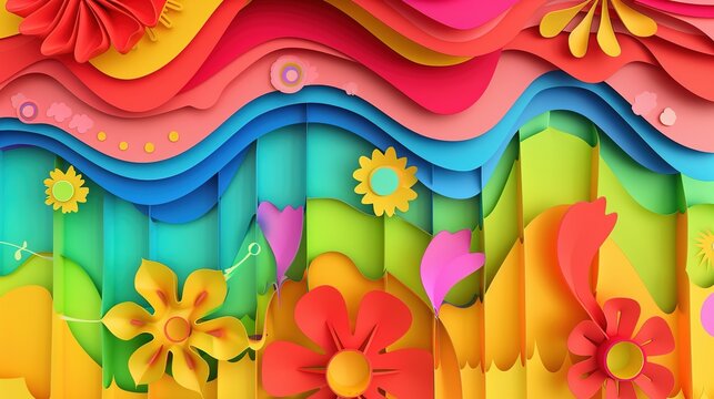 Paper Cutting Style Background - A creative and intricate design. The paper cutting technique creates a detailed and artistic backdrop.