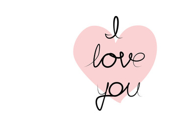 continuous drawing of the phrase I love you in one line. vector