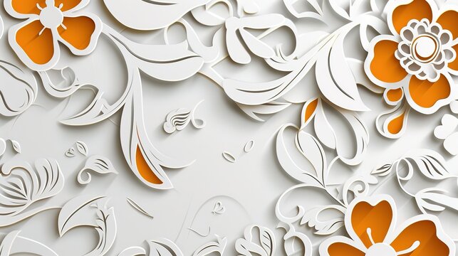 Paper Cutting Style Background - A creative and intricate design. The paper cutting technique creates a detailed and artistic backdrop.