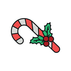 Candy cane icon features clean lines and elegance enhancing any digital concept