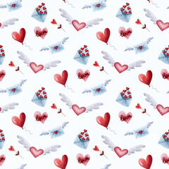 valentines day, hearts, love, stickers, red, pink, 14 February, red hearts, 14 February stickers, colored hearts, love letters, heart shaped, pattern, aesthetic, watercolor