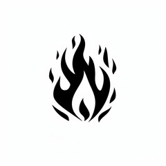 Fire symbol logo stencil.