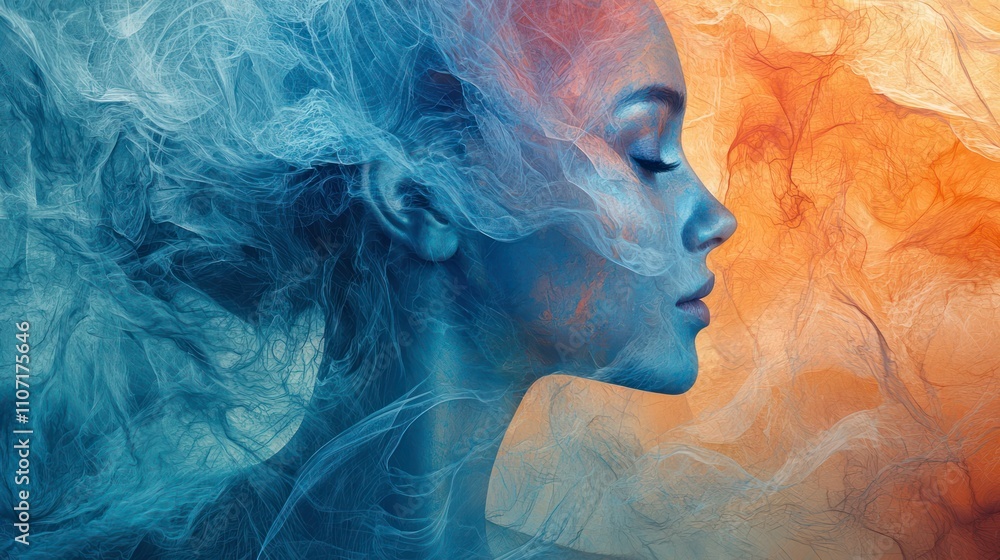 Poster a creative portrait background featuring abstract shapes and soft colors, perfect for enhancing any 