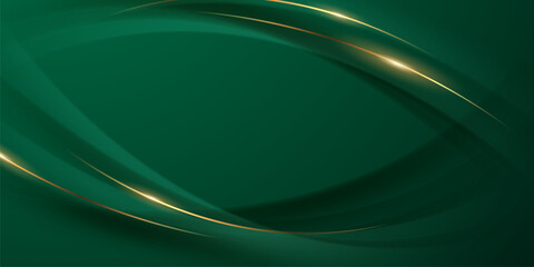 green abstract background design with elegant golden elements vector illustration