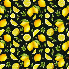 lemons, lemon, yellow, greenery, pattern, aesthetics, watercolor, background, background image, texture, seamless, continuous, wallpaper, fabric, colorful