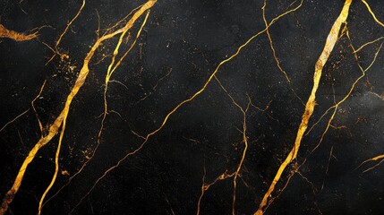 Elegant black marble pattern with striking gold veins creating a luxurious effect.
