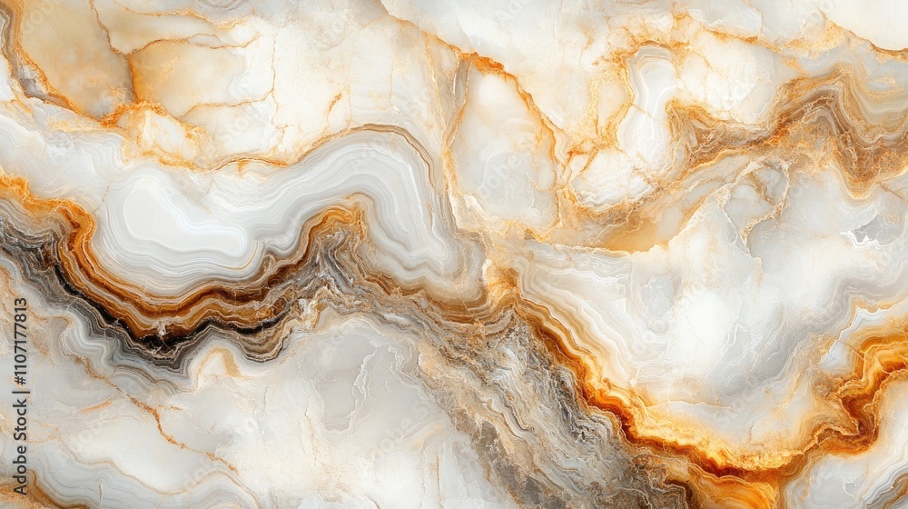 Poster Abstract marble texture with warm earthy tones and intricate patterns.
