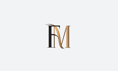 FM, MF , F , M , Abstract Letters Logo Monogram