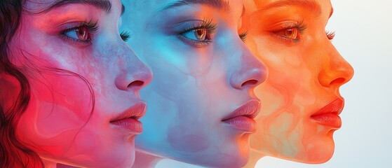 Unconventional Beauty in Pastel Tones Illustration