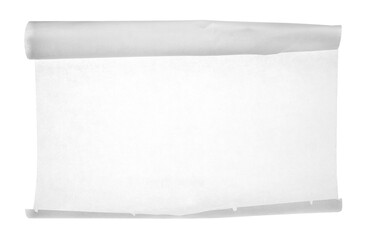 Baking paper in sheets, roll isolated on white, clipping path