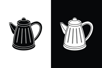 Kettle icon design vector on White Background ,Vector Art Illustration on white background.