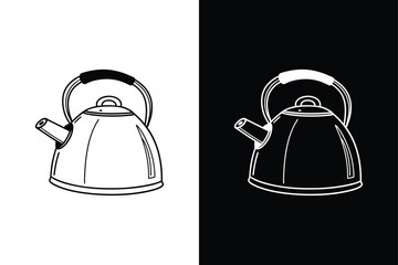 Kettle icon design vector on White Background ,Vector Art Illustration on white background.