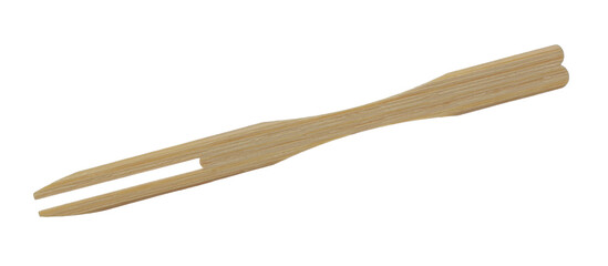 Disposable eco friendly wooden fork Isolated on white, clipping