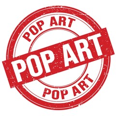 POP ART text written on red round stamp sign