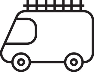 van icon line illustration