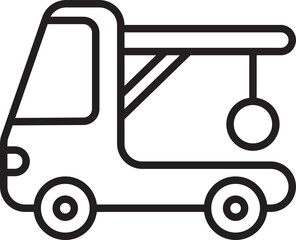 Wrecking Ball Tow Truck Line Icon
