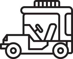 Car Icon Line Illustration
